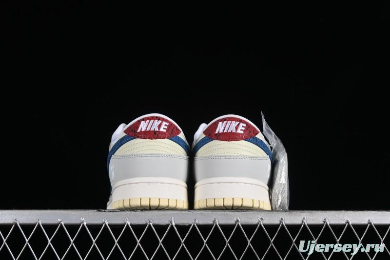 Nike SB Dunk Low UN Collaboration - Blue Dragon Scale Anniversary High-End Custom Low-Top Casual Skate Shoes - FC2025-302