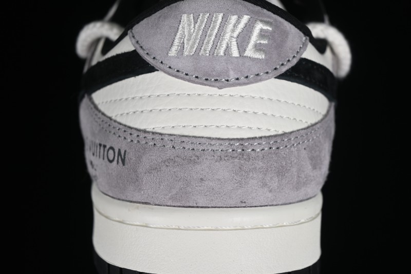Nike SB Dunk Low LV Collaboration - Grey Pigskin Print Anniversary High-End Custom Low-Top Casual Sneakers - SJ2068-232