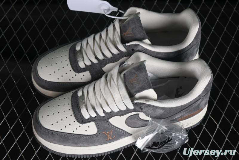 Nike Air Force 1 '07 Low LV Collaboration - Beige Grey Pigskin Casual Sneakers - HD1968-011
