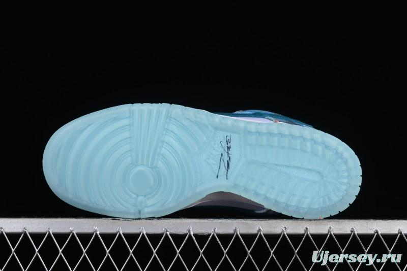 Nike Futura x Dunk Low Pro SB Casual Skate Shoes with Tie-Dye Pattern - HF6061-400