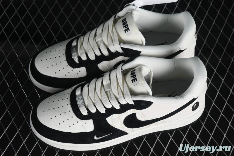 Nike Air Force 1 '07 Low BAPE Collaboration - White Black Camo Casual Sneakers - BA8806-845