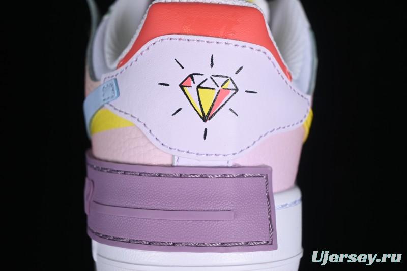 Nike Air Force 1 Shadow Lightweight Elevated Low-Top Versatile Sneakers - CW2630-141