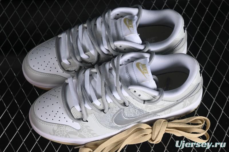 Nike Dunk Low SB Year of the Dragon Limited Edition Silk Patchwork Casual Skate Shoes - DV0833-100
