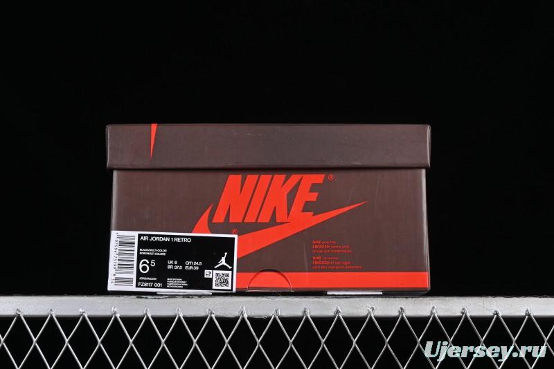 Nike Travis Scott x Jordan Cut The Check AJ1 Basketball Shoes with Velcro Strap - FZ8117-001