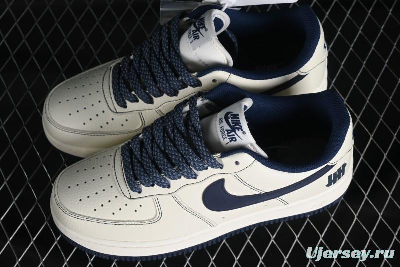 Nike Undefeated Air Force 1'07 Low Casual Sneakers in Deep Blue with Custom Leather and Reflective Details - UN2395-522