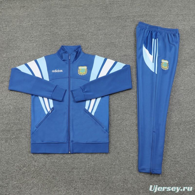 2024 Argentina Blue Full Zipper Jacket +Long Pants