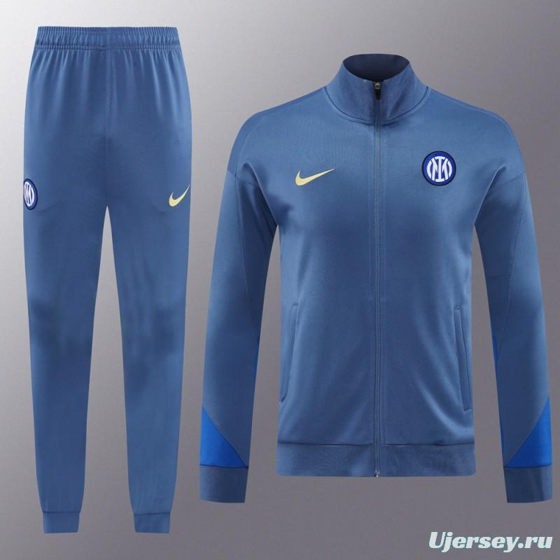 24/25 Inter Milan Blue Full Zipper Jacket +Long Pants