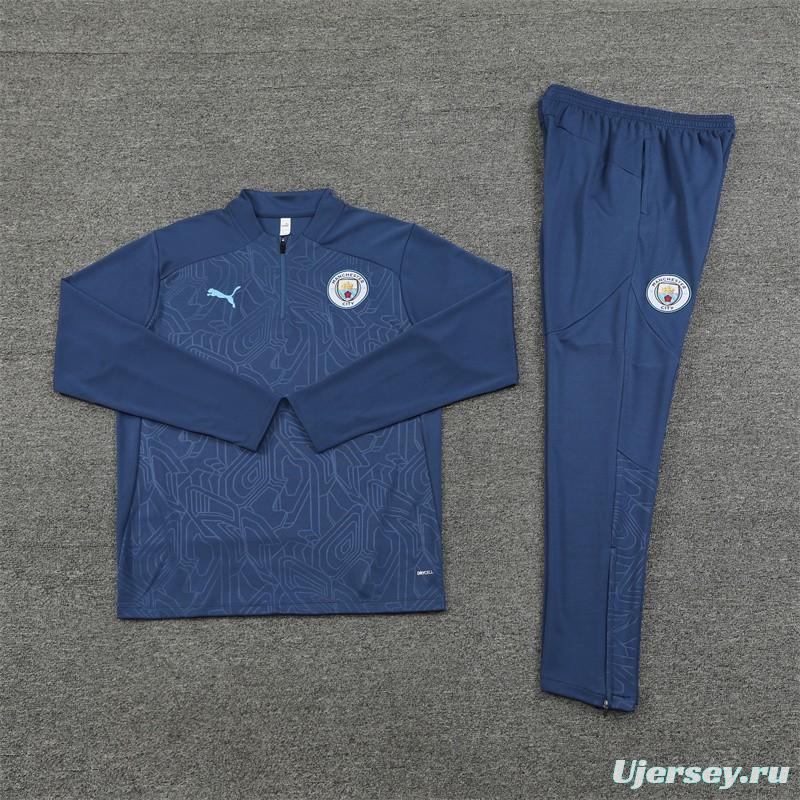 24/25 Manchester City Navy Half Zipper Jacket+Long Pants