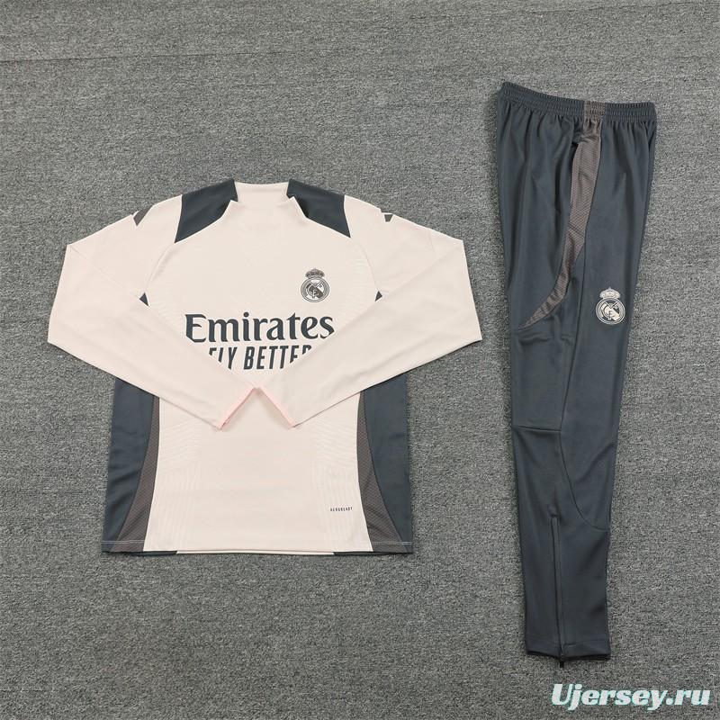 24/25 Real Madrid khaki Half Zipper Jacket+Long Pants