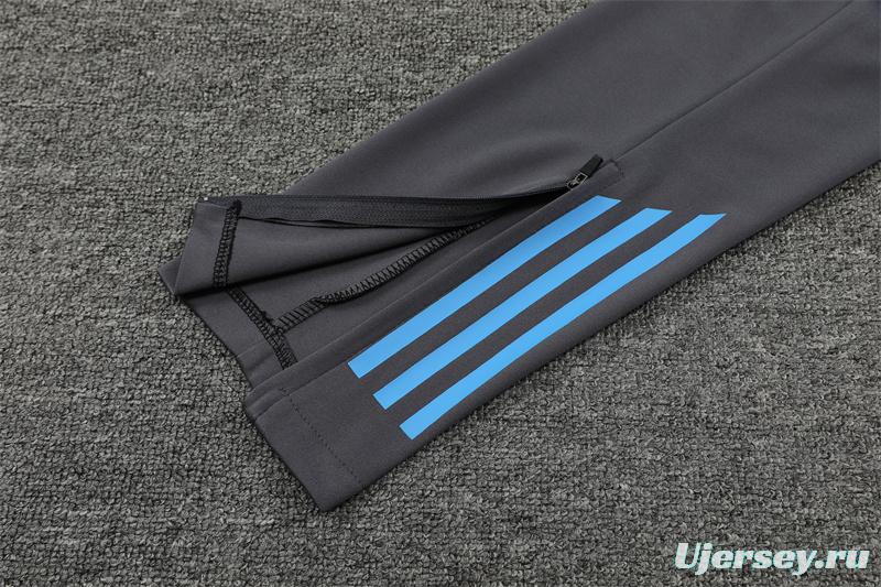 2024 Argentina Grey Half Zipper Jacket+Long Pants
