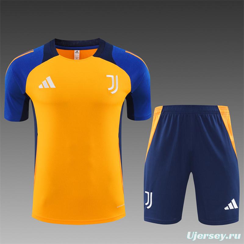 24/25 Juventus Orange/Navy Short Sleeve Jersey+Shorts