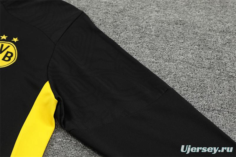 24/25 Borussia Dortmund Black Half Zipper Jacket+Long Pants