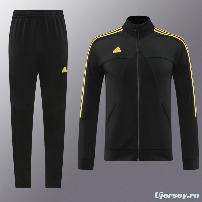 2024 Adidas Black Full Zipper Jacket +Long Pants