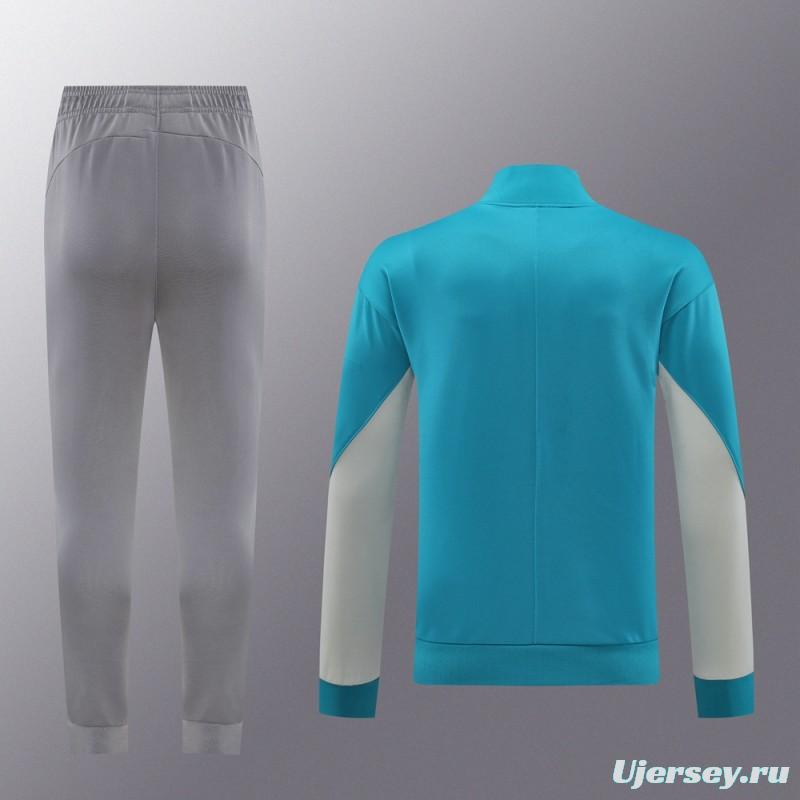 24/25 Atletico Madrid Blue Full Zipper Jacket +Long Pants