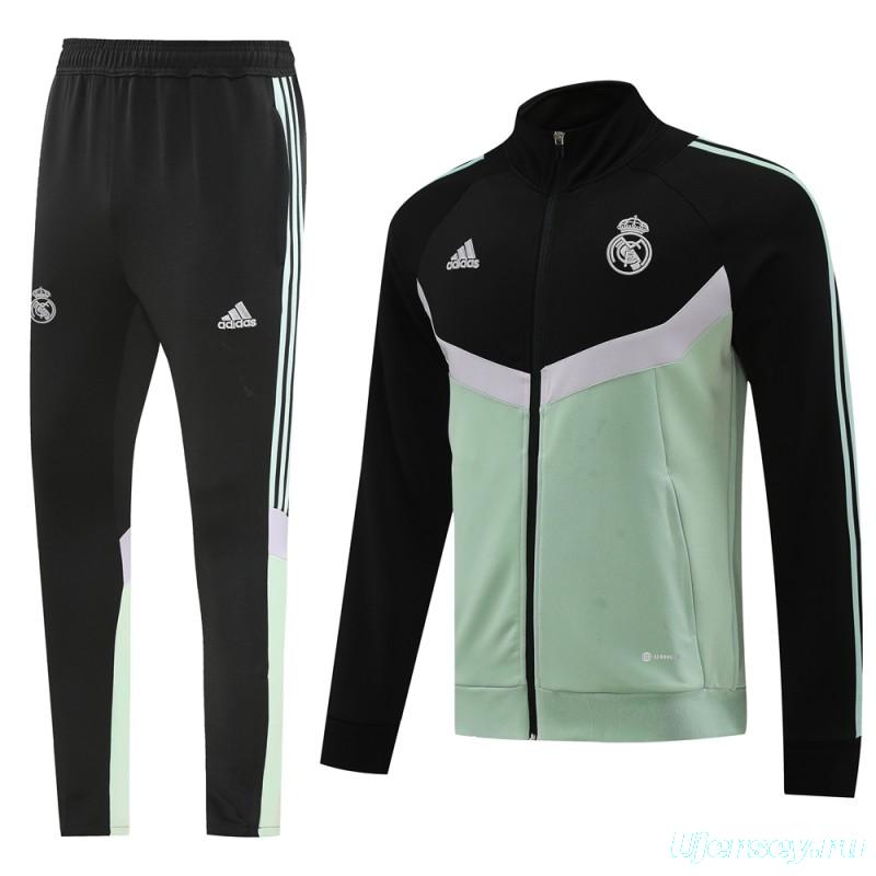 24/25 Real Madrid Green/Black Full Zipper Jacket +Long Pants