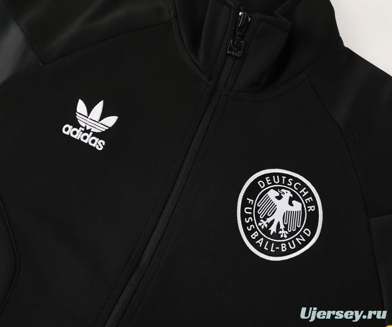 2024 Germany Black Full Zipper Jacket +Long Pants