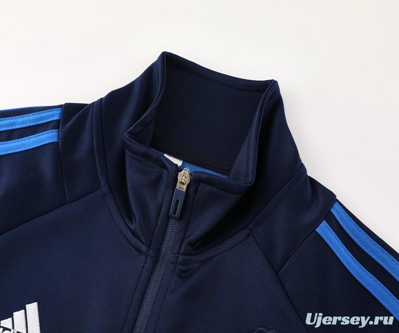 24/25 Manchester United Navy/Blue Full Zipper Jacket +Long Pants