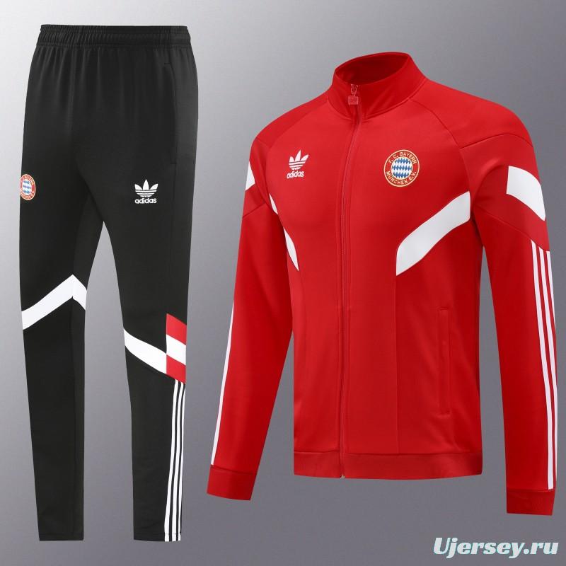 24/25 Bayern Munich Red Full Zipper Jacket +Long Pants