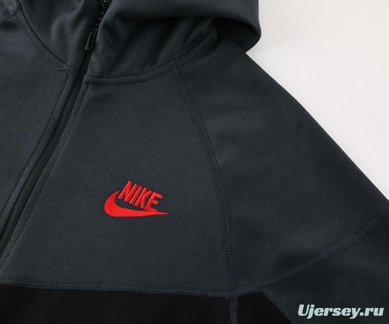 2024 Nike Grey/Black Full Zipper Jacket +Long Pants