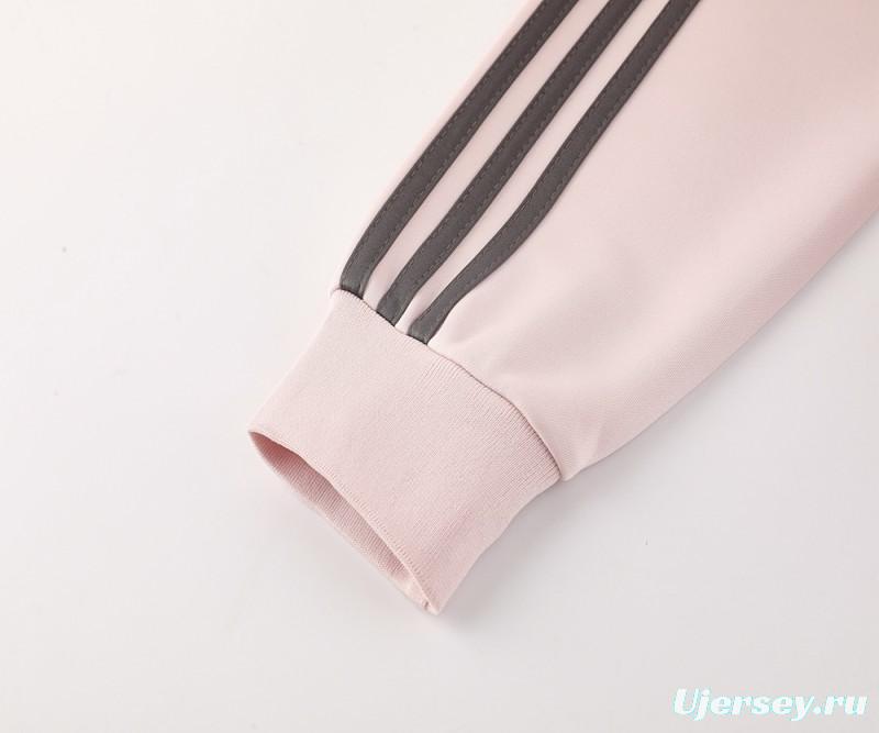 24/25 Real Madrid Light Pink Full Zipper Jacket +Long Pants