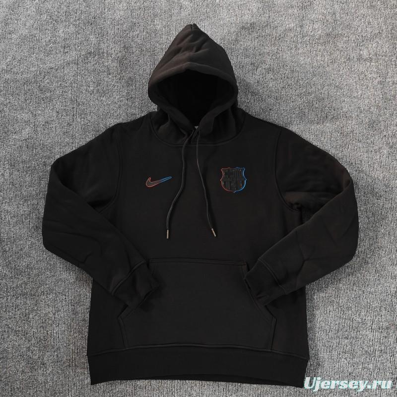 24/25 Barcelona Navy/Red/Black/Beige/Grey Hoodie WIth Black Badge