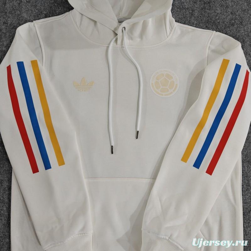 2024 Colombia 100th Black/Navy/Grey/Beige/White Hoodie With Golden Badge