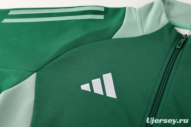 2024 Adidas Green Full Zipper Jacket +Long Pants