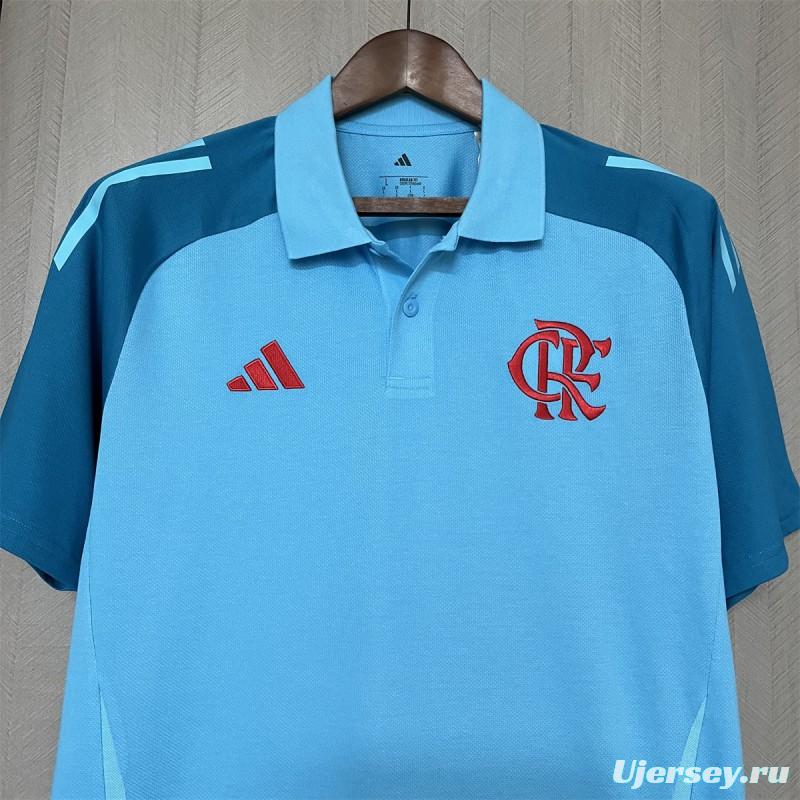 25/26 Flamengo Light Blue Polo Jersey S-XXXXL