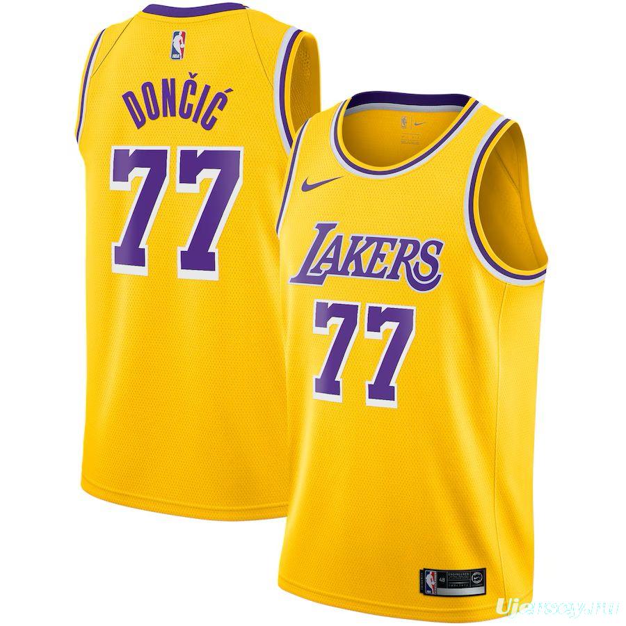 2025 NBA Los Angeles Lakers Yellow Luka Doncic Jersey