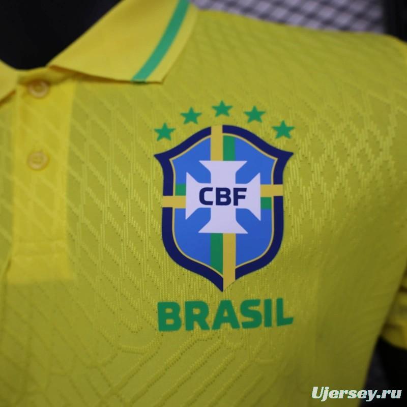 25/26 Player Version Brazil POLO Yellow Jersey