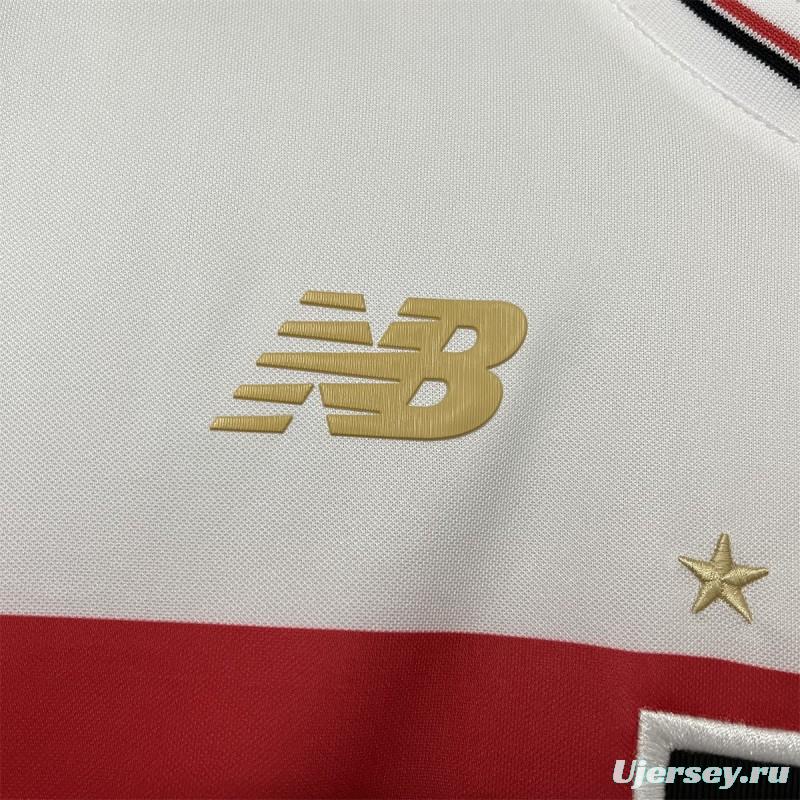 25/26 São Paulo Home Jersey With Chest Sponsor