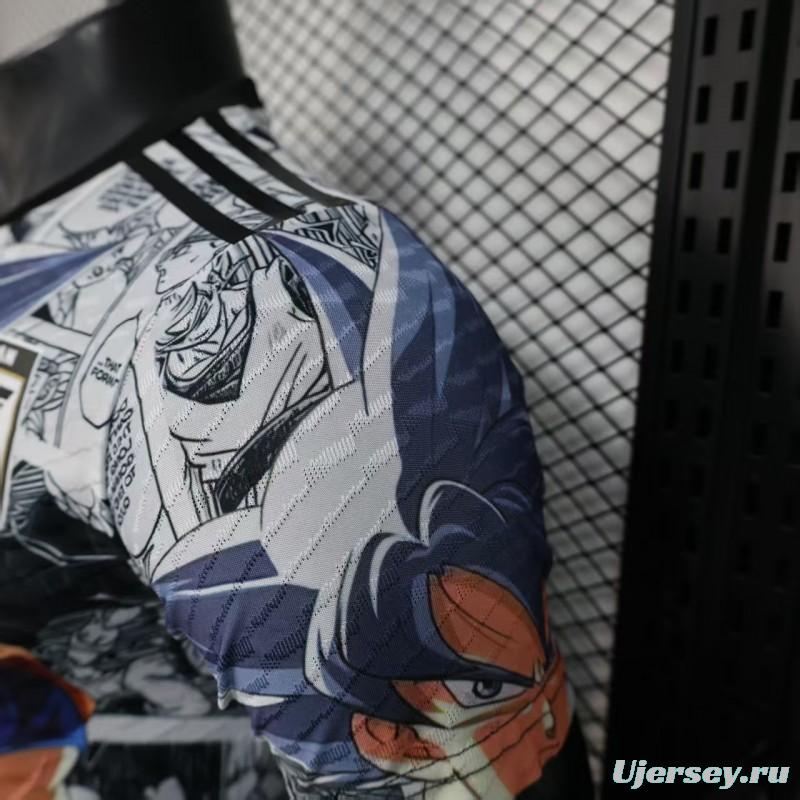 Player Version 2025 Japan White with Dragon Ball Goku Graphic Jersey