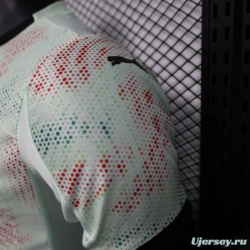 Player Version 2025 Portugal Away Mint Green Jersey with Graphic Pattern