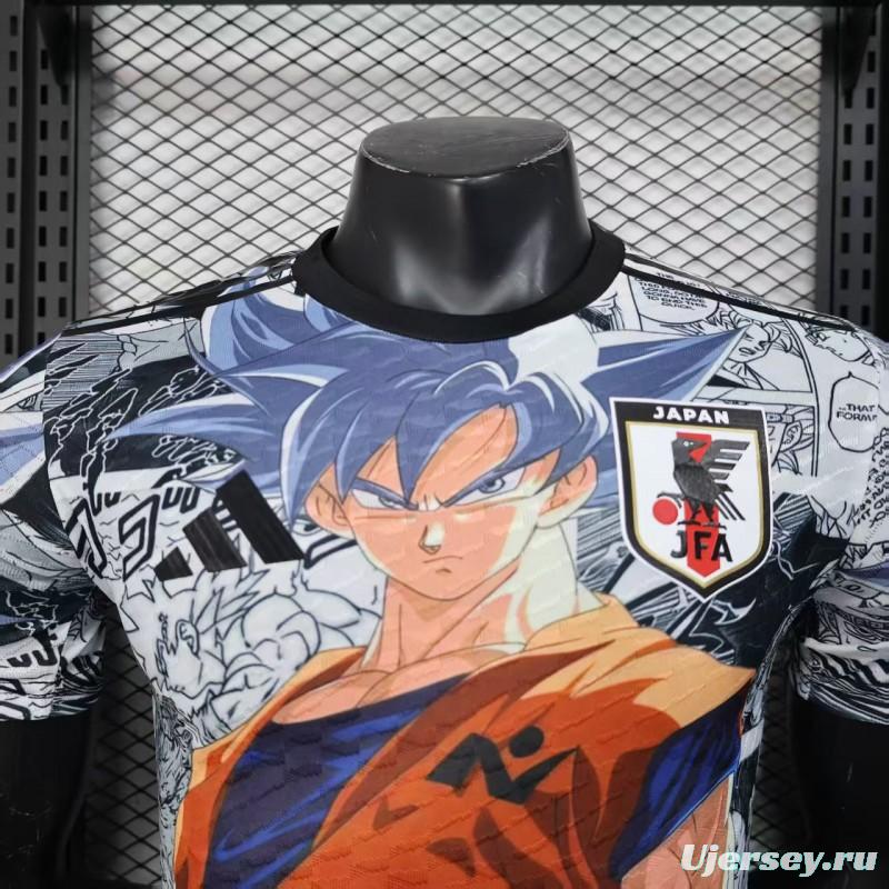 Player Version 2025 Japan White with Dragon Ball Goku Graphic Jersey
