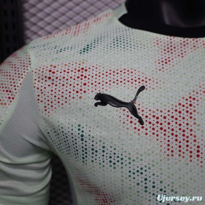Player Version 2025 Portugal Away Mint Green Jersey with Graphic Pattern