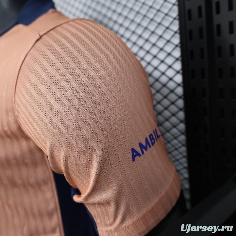 Player Version 25/26 FC Barcelona Pink 125Th Anniversary Jersey with Spotify Sponsor and Navy Blue Accents