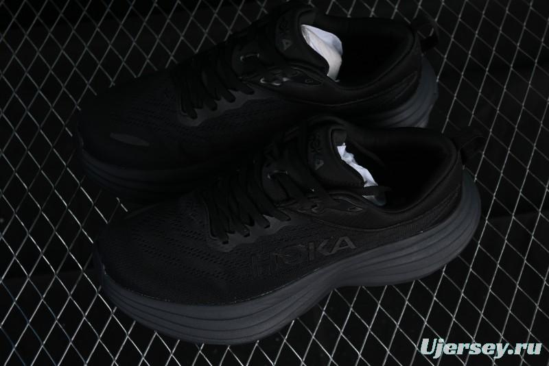 HOKA ONE ONE Bondi 8 Functional Cushioned Running Shoes with Engineered Mesh Upper - 1123202 BBLC