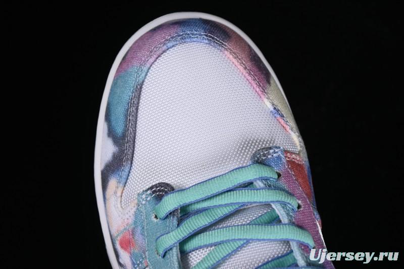 Nike Futura x Dunk Low Pro SB Skate Shoes with Tie-Dye Design - HF6061-400