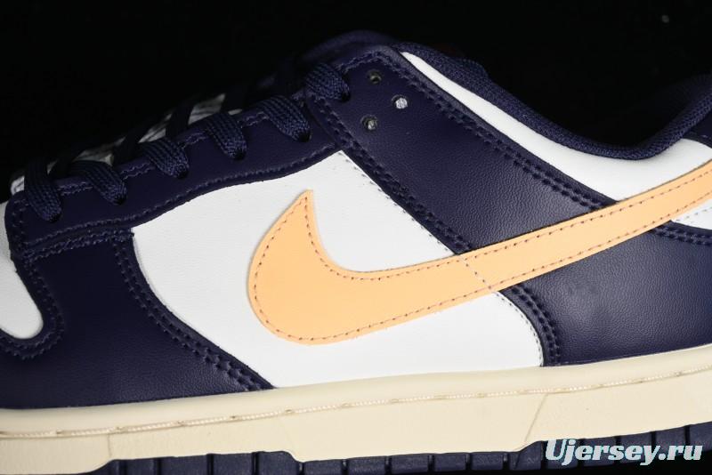 Nike Dunk Low Retro SB Skateboarding Shoes in Navy Blue with Purple Gold White Colorway - FV8106-181
