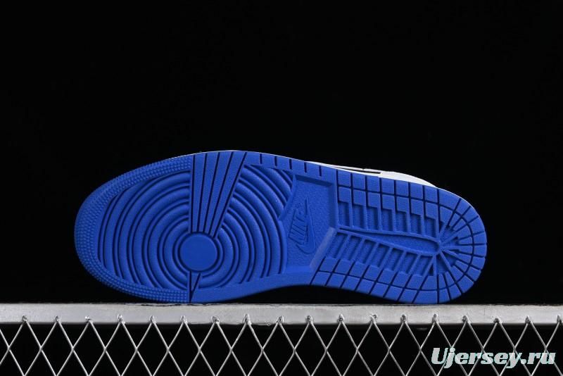 Nike Air Jordan 1 Low "Quai 54" Casual Sneakers in White Black Blue - HQ0764-001