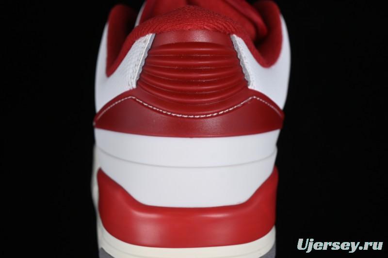 Nike Air Jordan 2/3 Retro Low Top Basketball Shoes in White/Red - FD0383-161