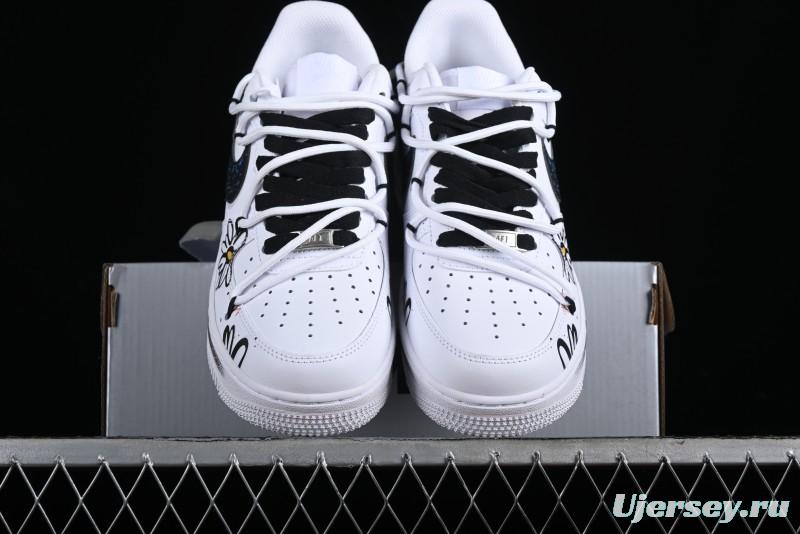 Nike Air Force 1 '07 Low Daisy Print Casual Sneakers with Lace-Up - ZH0316-025