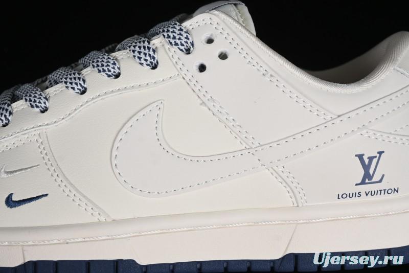 Nike SB Dunk Low LV Collaboration - Double Swoosh Blue Sole Anniversary High-End Custom Low-Top Casual Skate Shoes - XX2025-320