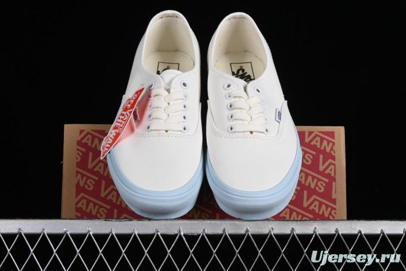 Vans Authentic White Blue Canvas Skate Shoes - VN0009PVEAK