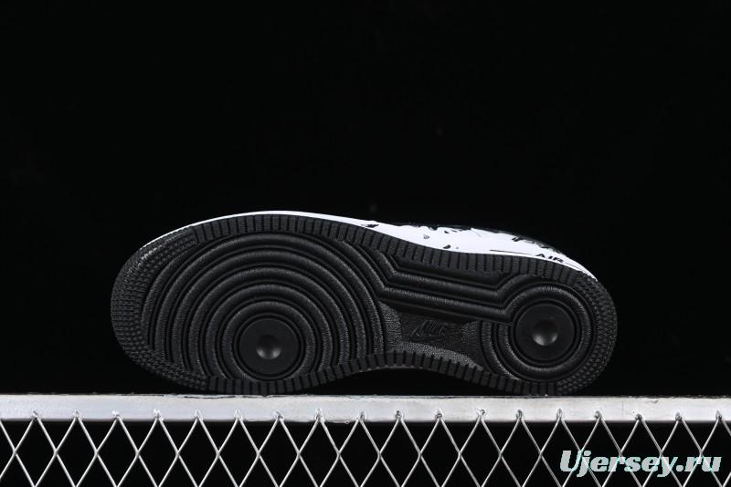 Nike Air Force 1 '07 Low Casual Sneakers with Black and White Graffiti Panda Design - DH7561-222