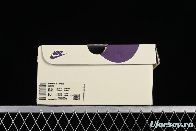 Stussy x Nike Air Force 1 '07 Low Retro Casual Sneakers with Reflective Military Purple - UN1635-222