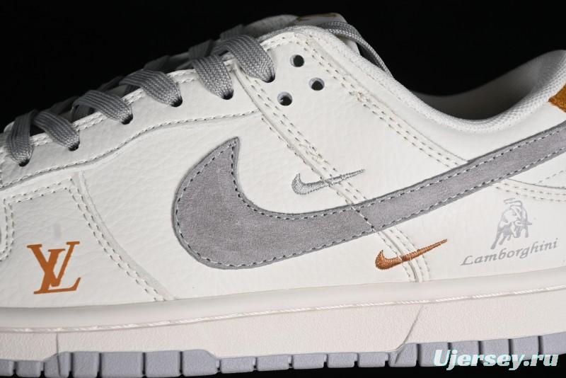Nike SB Dunk Low LV Collaboration - Beige Grey Lamborghini Anniversary Custom Low-Top Casual Sneakers - FC1688-191