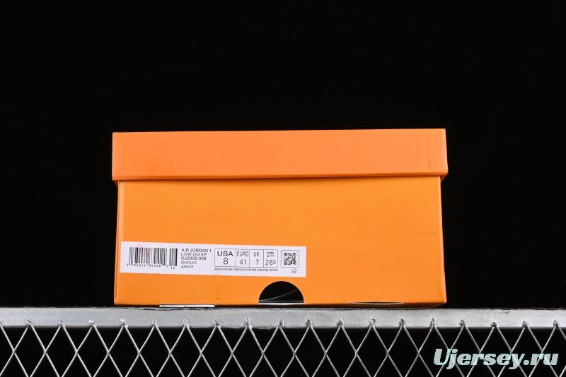 Nike Travis Scott x Fragment Design x Jordan Air Jordan 1 Low OG SP AJ1 LV Black Denim Print Low-Top Casual Sneakers - SJ2068-008