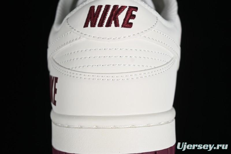 Nike SB Dunk Low Collaboration Three Swooshes Rice Wine Red Color Low-Top Casual Skateboarding Shoes - NK5639-322