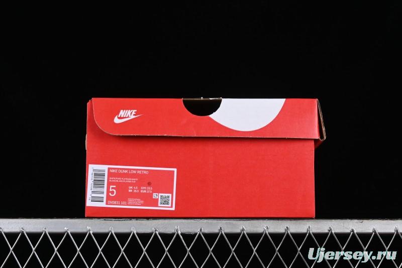 Nike Dunk Low Leather Letter High Street Deconstructed Black Grey SB Strap Low Top Casual Sneakers - DV0831-101